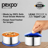 AM3492 Pexpo Nano Steel Lunch Box 2 Container With 1 Spoon & Bag