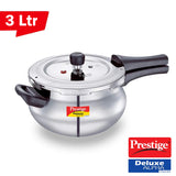 AM2245 Prestige 3L Deluxe Alpha Svachh Stainless Steel Outer Lid Pressure Cooker with Glass Lid