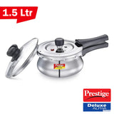 AM2243 Prestige 1.5L Deluxe Alpha Svachh Stainless Steel Outer Lid Pressure Cooker with Glass Lid