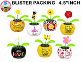 A07064 2108-2 Solar Powered Dancing Flower & Bee Car Dashboard Decor (4.5 Inches)