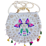 3895 11inch Hand Crafted Embroidered Shoulder Bag with handle, Traditional Bag, Gifting, Women beautiful Shoulder bags, Handbag for girls, Stylish bag