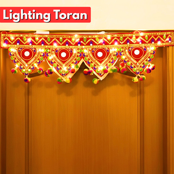 AM2509 Lighting Traditional Toran Art Bandarwal Toran 38Inch Wall Hanging Lights for Home Decoration for Diwali
