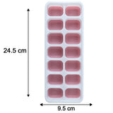24031 Pink Plastic Ice Cube Tray with Lid - 14 Grid Multipurpose Mold