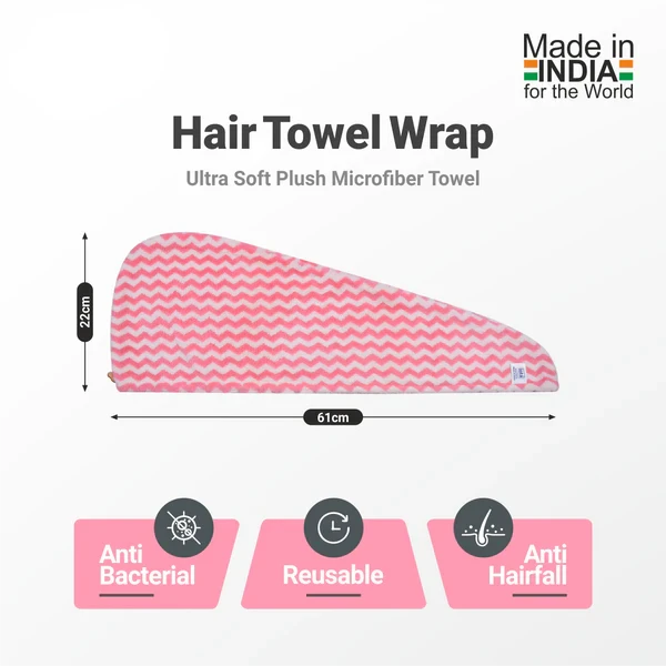 AM2869 Hair Towel Quick-Drying Microfiber Magic Hair Warp Towel - 60 Gram