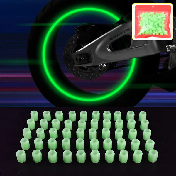 15116 Tyre Valve Caps Luminous Glow Car Tire Valve Cap Covers Vaal Cap (100 Pcs Set)