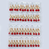 AM1138 Red Rose Stone Hair Clip 1 Pair