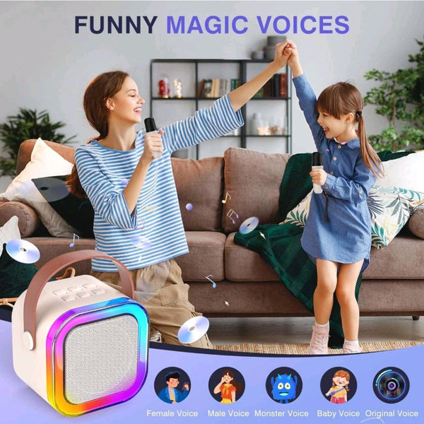 AM3440 Wireless Speaker Microphone Set RGB Light Support Portable Karaoke 2Pcs