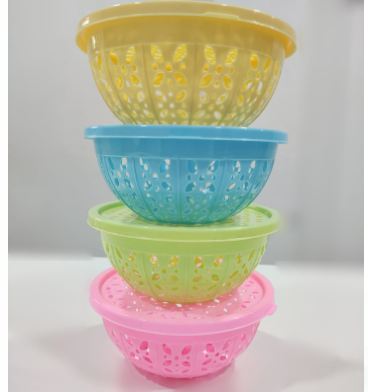 3509 Plastic Multipurpose Baskets For  Kitchen Storage Kothmir Basket - Multicolor -1pcs