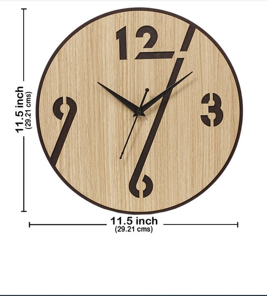 AM0605 Wooden Round Shape  Wall Clock Round Number MDF design for Home -11.5x11.5