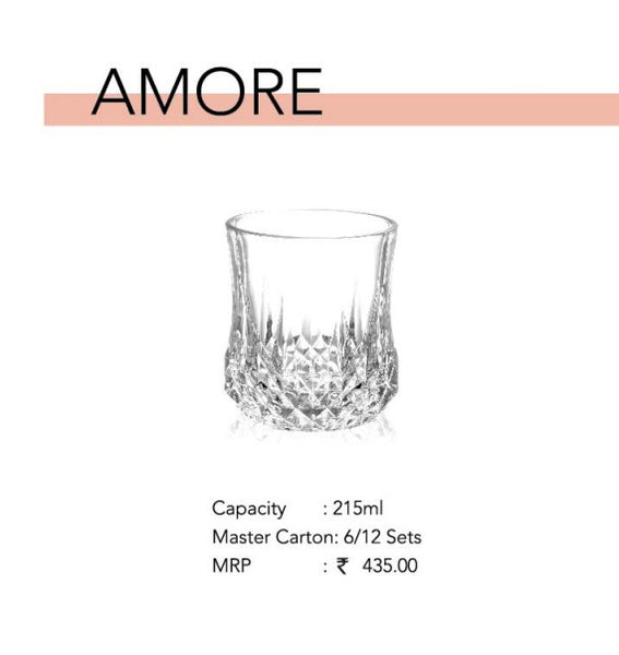 AM2689 CELLO Amore Tumbler glass 215ml Set of 6pcs