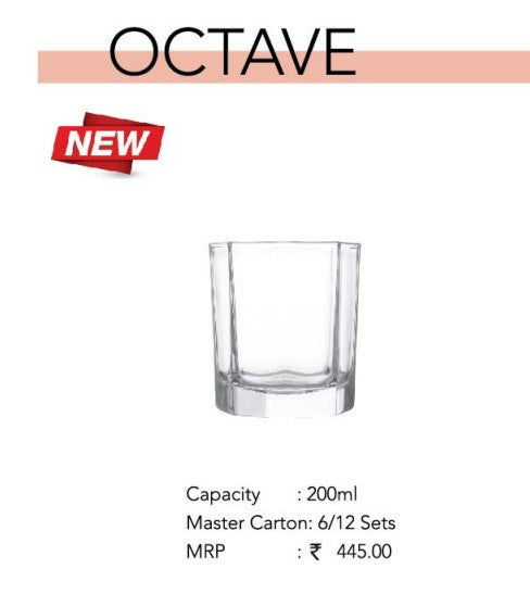 AM2694 CELLO Octave Tumbler glass 200ml Set of 6pcs