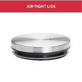 AM5171 Borosil Classic Jars With Wooden Tray - 4Pcs (600 ml Each)