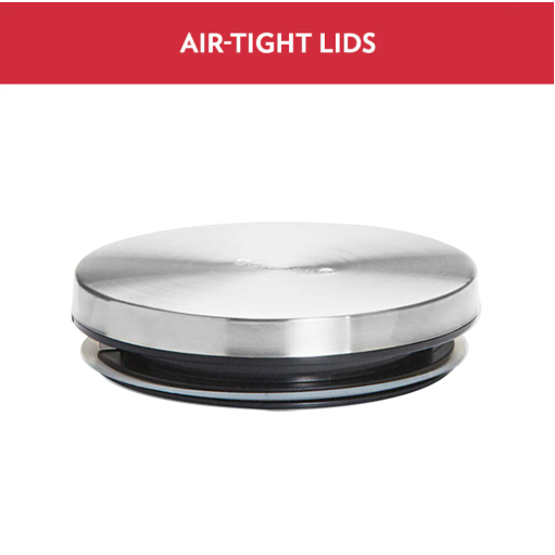 AM5171 Borosil Classic Jars With Wooden Tray - 4Pcs (600 ml Each)