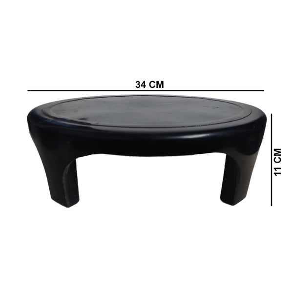 3941 Plastic Bathroom Stool Patla for Sitting Strong Support - Black