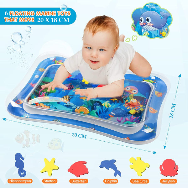 8090 Baby Water Mat Inflatable Baby Play Mat Activity Center for Infant Baby Toys 3 to 15 Months, Baby Gifts for Boys Girls(Assorted Design)