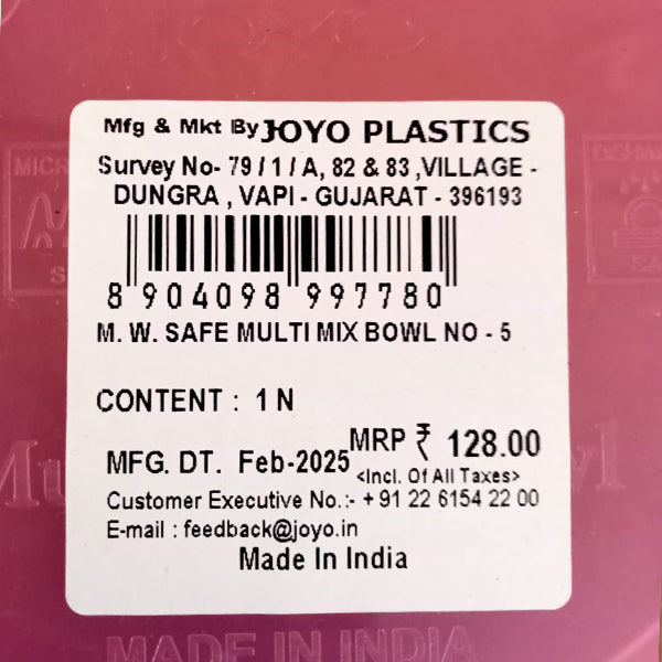 AM5130 JOYO Plastic Multi Mix Bowl - No.05