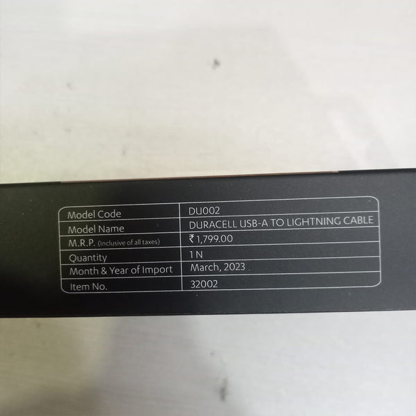 AM5886 Duracell USB-A To Lightning Apple Certified (Mfi) Braided Sync & Charge Cable - 3.9 Feet (1.2M)