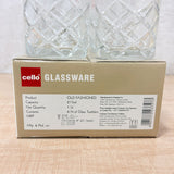 AM6600 Cello K-Series Old Fashioned Glass Tumbler Set, 215ml (Set of 6)
