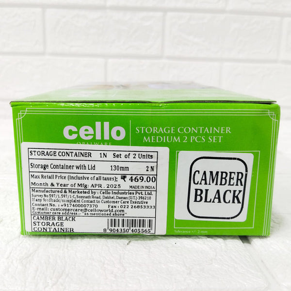 Di0237 Cello Opalware Storage Container Medium with Lid – 2 Pc