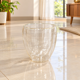 A07989 Echou Double Wall Borosilicate Glass Coffee & Tea Cup (250 ml, 1 Piece)