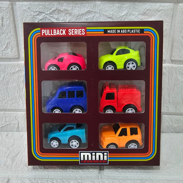 AM6026 Mini Pullback Car Set – 6 Colorful Toy Vehicles
