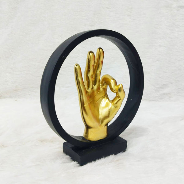 AM6244 Decorative Golden Hand Sculpture – OK Sign Gesture