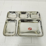 AM6012 Madhuram Stainless Steel 5 Compartment Mess Plate