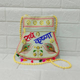 Di0035 White Dori Design Traditional Handcrafted Purse – Elegant Ethnic Handbag