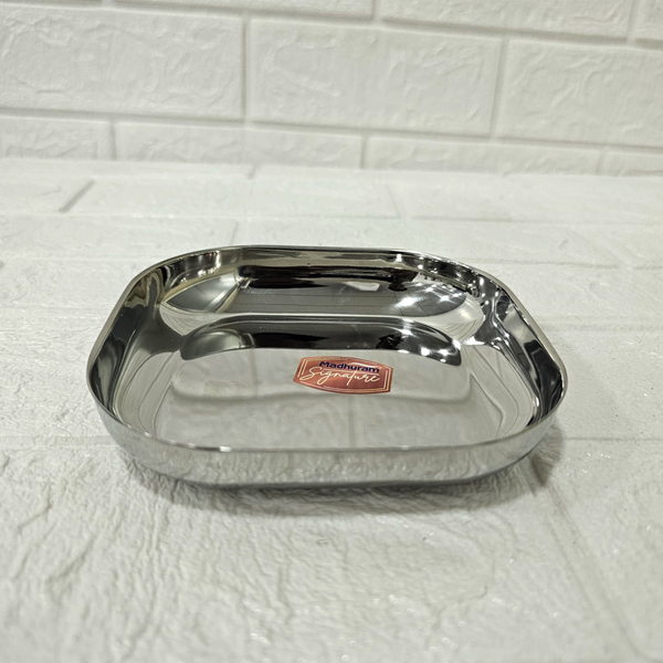 AM6011 Madhuram Stainless Steel Small Square Breakfast Plate