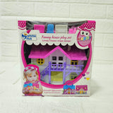 AM6117 Small Colorful Dollhouse Playset with Furniture & Figurine for Kids