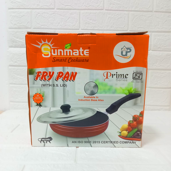 AM6137 Sunmate Hammertone Series Fry Pan With Stainless Steel Lid