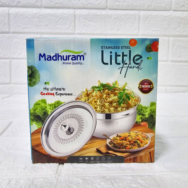 AM6006 Madhuram Stainless Steel Little Handi with Lid – Premium Quality Cookware