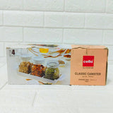Di0196 Cello Classic Canister Set with Tray – 4 Pcs (3 Storage Jars 300ml + 1 Tray)