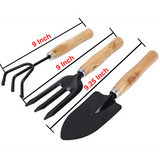 A06959 Big Garden Tool Kit – Durable 3-Piece Set with Wooden Handles
