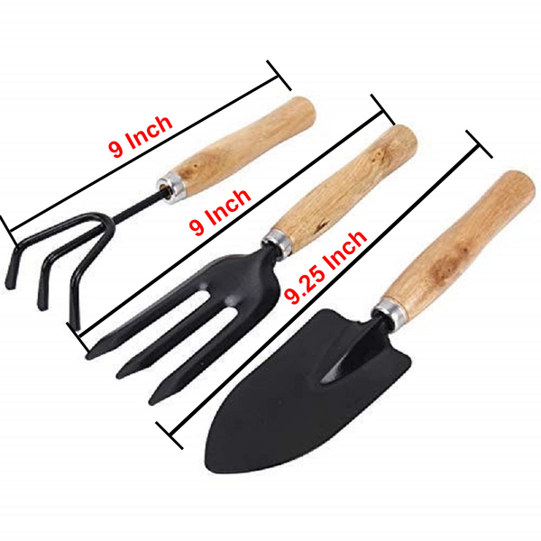 A06959 Big Garden Tool Kit – Durable 3-Piece Set with Wooden Handles