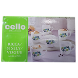 AM0893 CELLO Ricca Mug 6 Pcs Set 100ml (Multi Design)