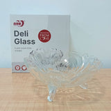 AM5981 Deli Crystal Flower Design Glass Fruit Bowl