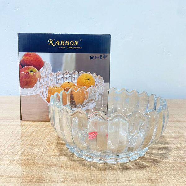 AM5982 Elegant Crystal Serving Bowl (1100 ml) – Decorative Centerpiece with Textured Design