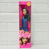 AM6021 Stylish Fashion Doll in Blue Printed Dress