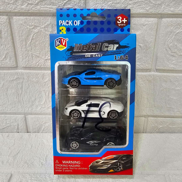 AM6045 Metal Die Cast Mini Racers Cars - 3pcs Toy Vehicles Play Set