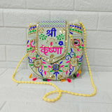 Di0037 White Flap Dori Design Traditional Handcrafted Purse – Elegant Ethnic Art