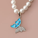 AM5774 Butterfly Pendant Necklace Pearl Jewellery and Pearl Earings- For Women Imitation Pearl Multilayer