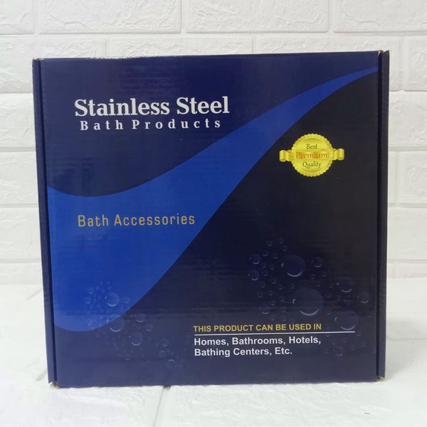 AM6062 Stainless Steel Heavy Corner Bathroom Shelf Bimand Style - (9x9 Inch)