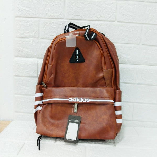 AM6121 Adidas Mini Leather Backpack – Brown (Premium Look, Compact Size)