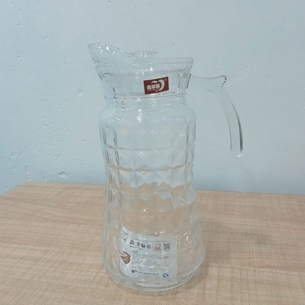 AM5975 Crystal Clear Glass Water Jug with Lid - 1.7 Ltr