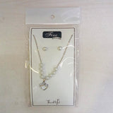 AM5774 Butterfly Pendant Necklace Pearl Jewellery and Pearl Earings- For Women Imitation Pearl Multilayer
