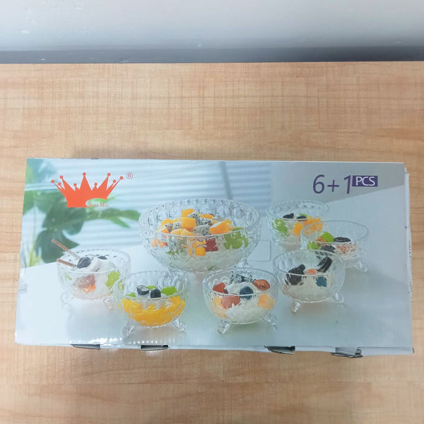AM5987 Elegant Ice Cream Bowl Set - 6 Small Bowls with 1 Large Serving Bowl (SPS023/L7 & SPS024/L7 & SPS025/L7)