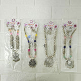 Di0049 Navratri MIx Design Silver Oxidised Plated Hasli,Necklace & Earring Set (Multiesign)