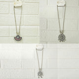 Di0045 Stylish Silver-Toned Multi-Design Pendant Necklace (Multidesign)