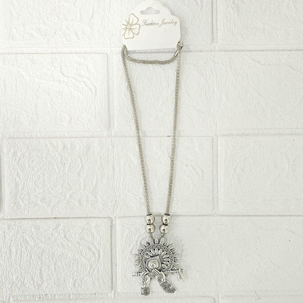 Di0045 Stylish Silver-Toned Multi-Design Pendant Necklace (Multidesign)